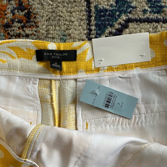 🆕 Sz 2P 🍍 Ann Taylor high waist side zip shorts — pineapple print - Picture 3 of 3